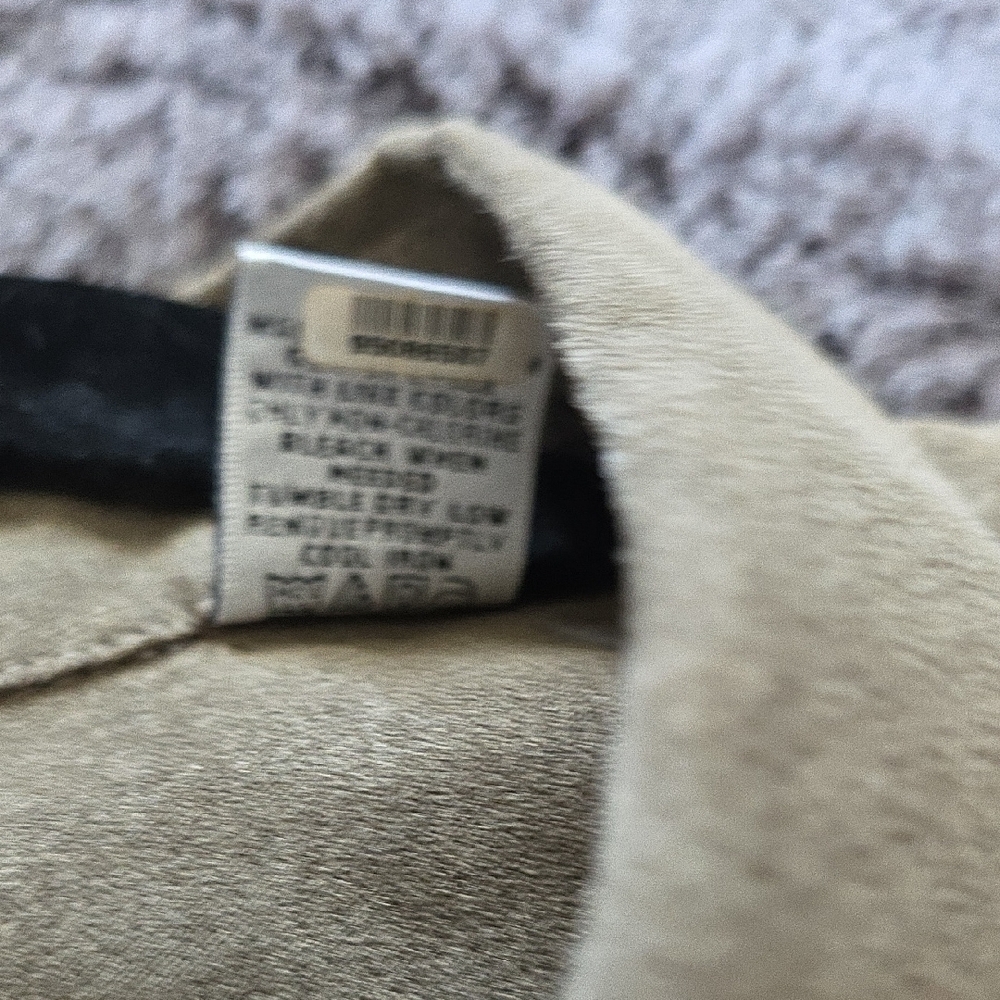 Geoffrey Beene Khaki Olive Microsueded Button Down Shirt Relaxed Large - Picture 10 of 14